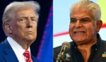 President-elect Donald Trump, left, has gotten into a verbal spat with Panamanian President Jose Raul Mulino, right, on social media over the Panama Canal.