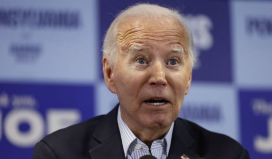 US President Joe Biden speaks at the Carpenters Local Union 445 "Get Out The Vote" event in Scranton, Pennsylvania, on November 2, 2024.