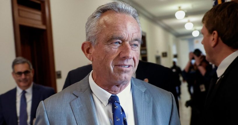 Robert F. Kennedy Jr., President-elect Donald Trump's nominee to be Secretary of Health and Human Services, arrives for a meeting in the Russell Senate Office Building in Washington, D.C., on Tuesday.