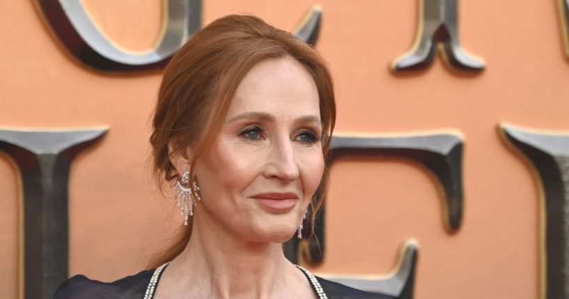 J.K. Rowling arrives at the "Fantastic Beasts: The Secret of Dumbledore" world premiere at The Royal Festival Hall on March 29, 2022 in London, England.