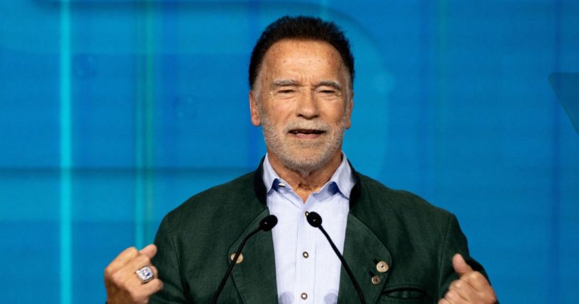 Arnold Schwarzenegger, US-Austrian actor, businessman, retired bodybuilder and former Governor of California, speaks during the opening of the 8th Austrian World Summit themed 