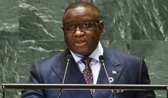 Sierra Leone's President Julius Maada Bio, seen addressing the United Nations in September, said his government backed the pro-abortion bill.