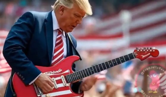 An AI-generated video is making the rounds on social media, showing President-elect Donald Trump playing various instruments while his liberal opponents weep.