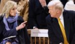 President-elect Donald Trump, right, chats with first lady Jill Biden Saturday at a ceremony in the Notre Dame Cathedral of Paris as France's iconic landmark formally reopened its doors for the first time since a devastating fire nearly destroyed the 861-year-old landmark in 2019. Trump used a snapshot of his exchange with Biden in a social media plug for his new line of fragrances.