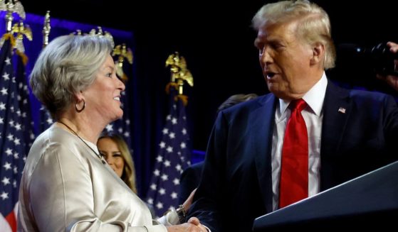 President-elect Donald Trump praises his campaign senior advisor Susie Wiles during an election night event in West Palm Beach , Florida, on Nov. 6.