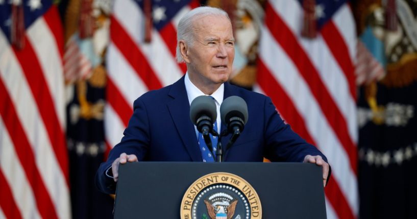 U.S. President Joe Biden delivers remarks from the Rose Garden at the White House on November 26, 2024 in Washington, DC.