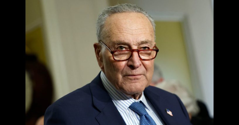 Senate Majority Leader Charles Schumer (D-NY) speaks to reporters following the weekly Senate luncheon at the U.S. Capitol on December 17, 2024 in Washington, DC.