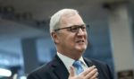 Sen. Kevin Cramer (R-ND) speaks to reporters on his way to a vote at the U.S. Capitol on January 5, 2022 in Washington, DC.