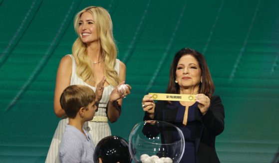 Gloria Estefan draws SE Palmeiras as Ivanka Trump looks on during the 2025 FIFA Club World Cup Draw at Telemundo Studios on December 5, 2024 in Miami, Florida.