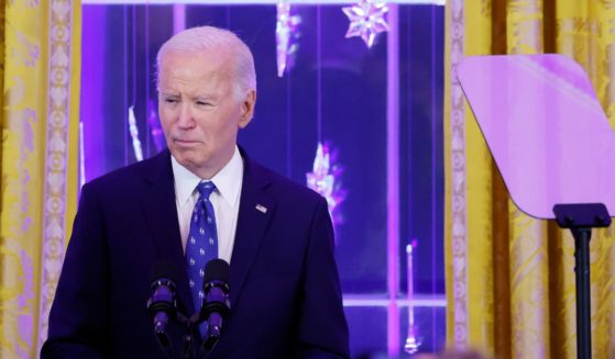 U.S. President Joe Biden speaks during a Hanukkah holiday reception in the East Room of the White House on December 16, 2024 in Washington, DC.