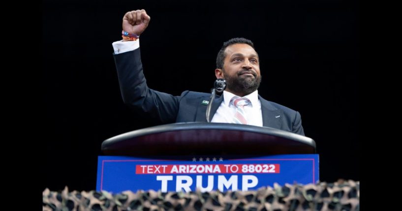 Former Chief of Staff to the U.S. Secretary of Defense Kash Patel speaks during a campaign rally for U.S. Republican presidential nominee, former President Donald Trump at Findlay Toyota Center on October 13, 2024 in Prescott Valley, Arizona.