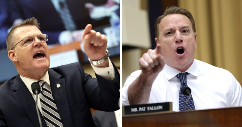 (L) U.S. Secret Service Acting Director Ronald Rowe Jr. gets into a heated exchange with Rep. Pat Fallon (R-TX) (R) while testifying before the House Task Force on the Attempted Assassination of Donald J. Trump during a hearing at the Rayburn House Office Building on December 5, 2024 in Washington, DC.