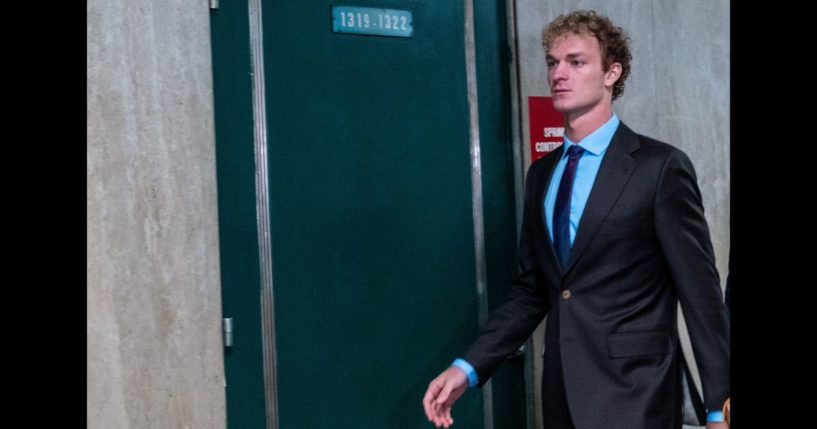 Daniel Penny, who is charged in the death of Jordan Neely, walks into the courthouse as closing arguments begin in his trial on December 2, 2024 in New York City.