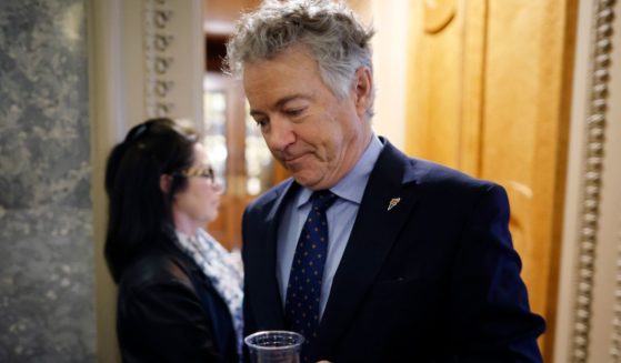 Sen. Rand Paul (R-KY) walks out of the Senate Chamber in between votes at the U.S. Capitol on February 12, 2024 in Washington, DC.