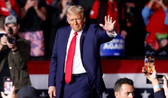 Now-President-elect Donald Trump waves to supporters at a Nov. 4 rally in Grand Rapids, Michigan.