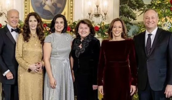 This Instagram screen shot shows a White House photo that includes U.S. President Joe Biden, Vice President Kamala Harris and actress Lynda Carter.