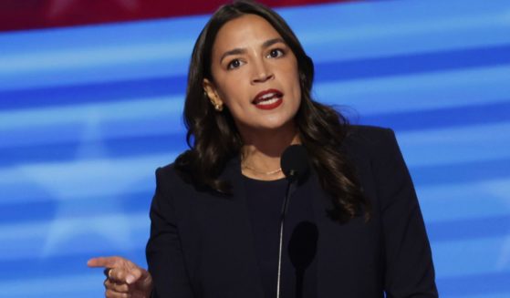 Rep. Alexandria Ocasio-Cortez speaks onstage during the first day of the Democratic National Convention in Chicago, Illinois, on Aug. 19.