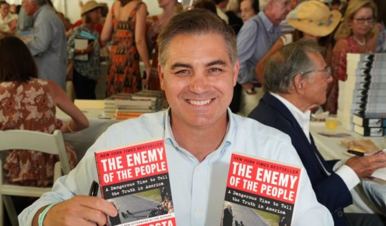 Jim Acosta attends the East Hampton Library's Author's Night 2023 at Herrick Park on August 12, 2023, in East Hampton, New York.