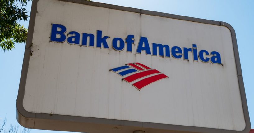 The Bank of America logo is pictured on a sign in Berkeley, California, on Oct. 6, 2017.