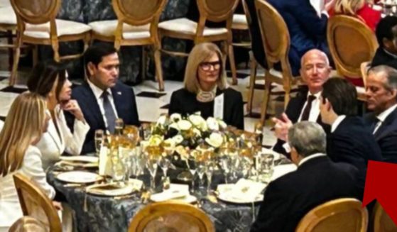 First son Barron Trump, arrow, was seen commanding the attention of several high-profile figure, including Jeff Bezos, now-Secretary of State Marco Rubio, and Senate Majority Leader John Thune, at a table during President Donald Trump's inauguration luncheon in Washington, D.C., on Monday.