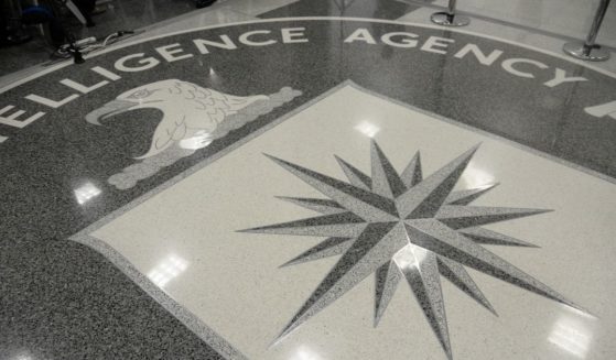 The logo of the CIA is seen at the CIA headquarters in Langley, Virginia.