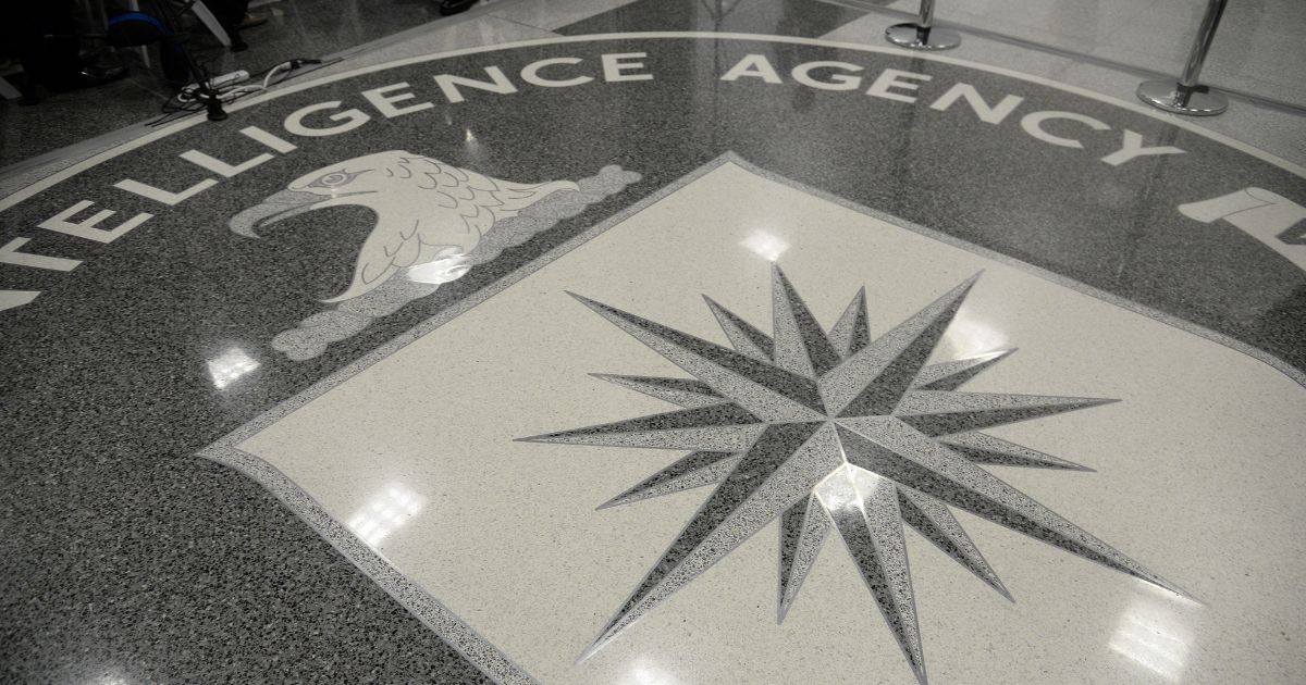 The logo of the CIA is seen at the CIA headquarters in Langley, Virginia.