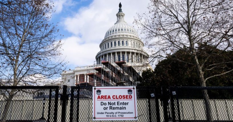 Security fencing stands outisde the Capitol building in Washington, D.C. in a photo dated Jan. 2.