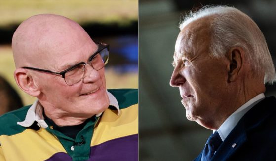 Democratic strategist James Carville, left, has said that former President Joe Biden, right, should remain out of the political spotlight following the 2024 presidential election.