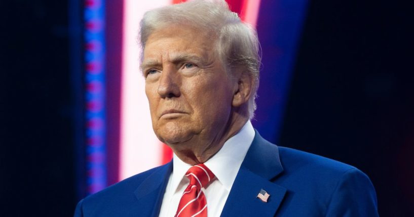 President-elect Donald Trump looks on during Turning Point USA's AmericaFest in Phoenix, Arizona, on Dec. 22.