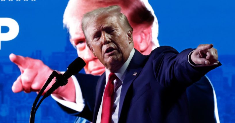 Now-President-elect Donald Trump speaks during a campaign rally in Grand Rapids, Michigan, on Nov. 5.