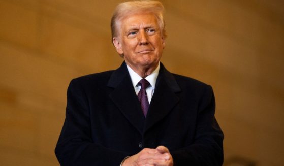 President Donald Trump waits to speak in Emancipation Hall during inauguration ceremonies at the U.S. Capitol in Washington, D.C., on Monday.