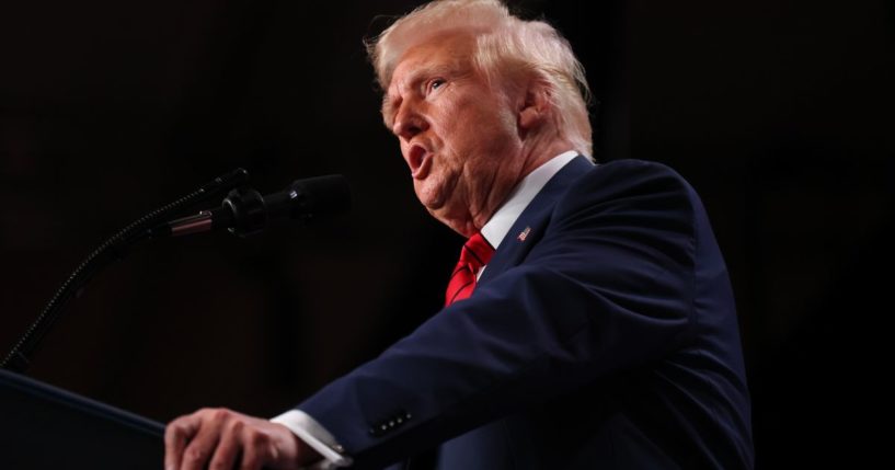 President Donald Trump addresses the 2025 Republican Issues Conference at the Trump National Doral Miami in Doral, Florida, on Monday.