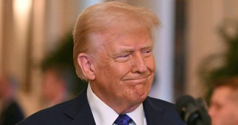 President Donald Trump speaks before signing the Laken Riley Act at the White House in Washington, D.C., on Wednesday.