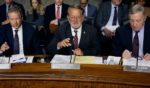 Sen. Randy Paul, left, Sen. Gary Peters, middle, and Sen. Dick Durbin, right, hold a joint hearing in the Dirksen Senate Office Building on Capitol Hill in Washington, D.C., on July 30.