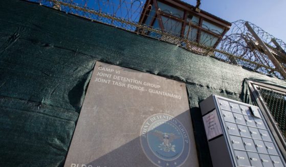 The control tower of Camp VI detention facility is pictured at Guantanamo Bay Naval Base, Cuba, on April 17, 2019.