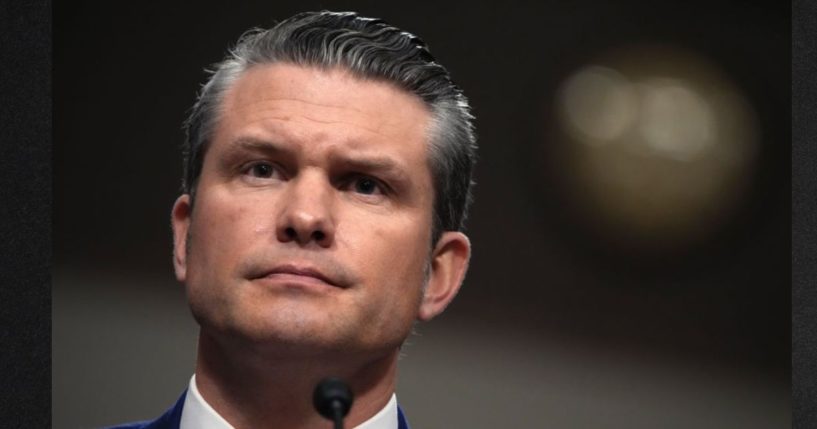 President-elect Donald Trump's nominee for Secretary of Defense Pete Hegseth testifies during his Senate Armed Services confirmation hearing Jan. 14 on Capitol Hill in Washington, D.C.