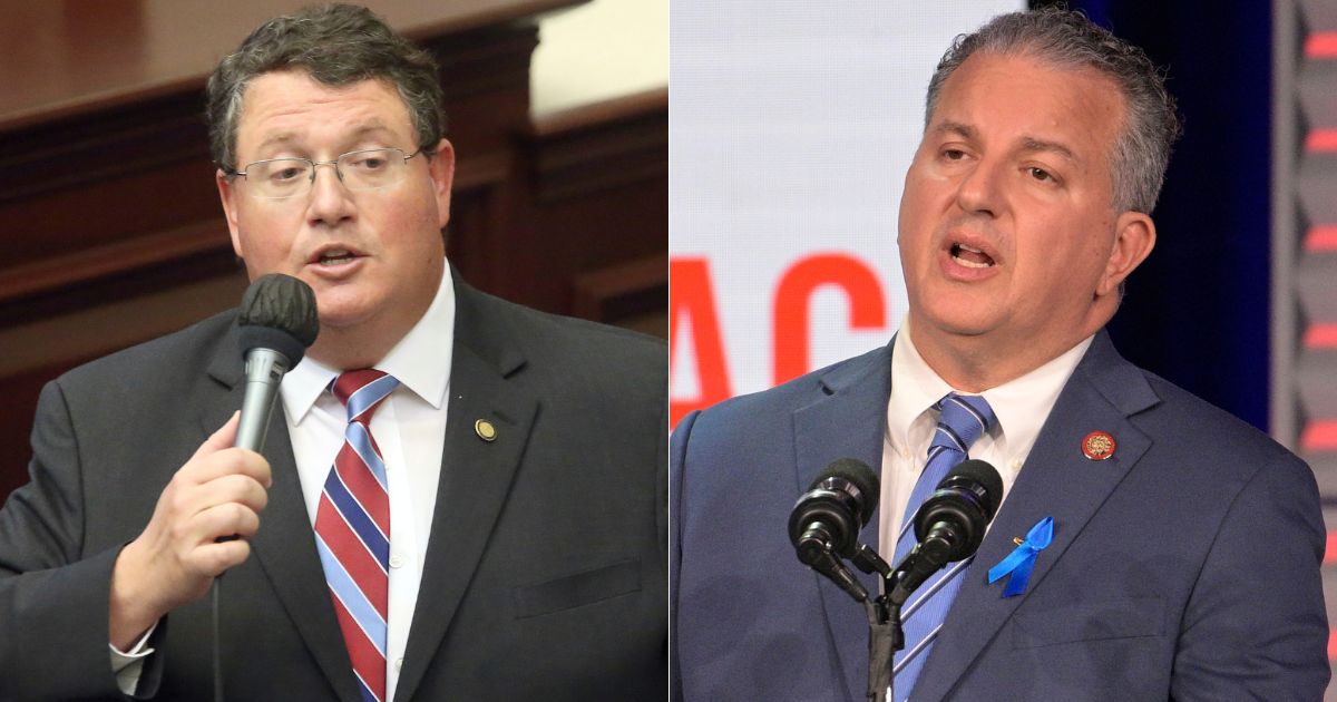 Republican House candidates Randy Fine, left, and Jimmy Patronis, right, won their Republican primaries in Florida on Tuesday.