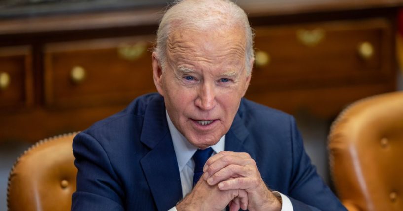 President Joe Biden speaks to the media on the federal response to the Los Angeles wildfires at the White House in Washing, D.C., on Thursday.