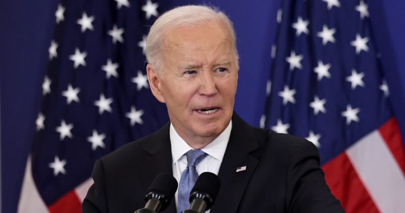 President Joe Biden delivers a speech about his foreign policy achievements in the Ben Franklin Room at the State Department's Harry S. Truman headquarters building in Washington, D.C, on Monday.