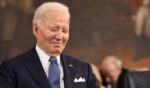 Former President Joe Biden listen as President Donald Trump speaks during inauguration ceremonies in the Rotunda of the U.S. Capitol in Washington, D.C., on Monday.