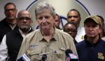 Sen. John Kennedy speaks to the media in New Orleans on Wednesday.