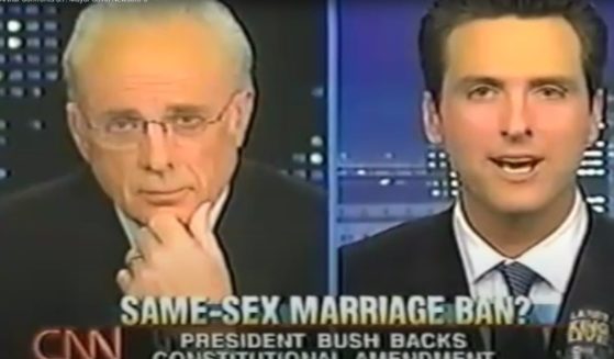 Nearly two decades ago, California Pastor John MacArthur, left, confronted a very young Gavin Newsom -- then mayor of San Francisco -- in a TV debate about same-sex marriage on "Larry King Live."