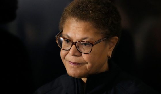 Los Angeles Mayor Karen Bass waits to speak during a news conference in Los Angeles on Jan. 24, 2023.