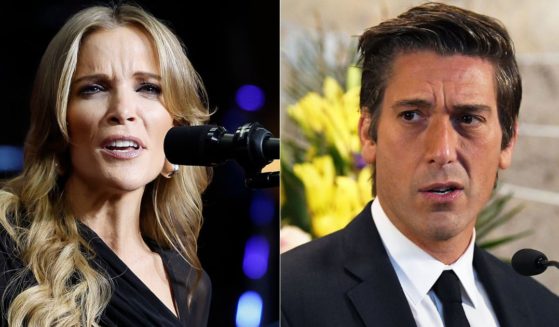 After video of ABC's David Muir, right, reporting on the fires in California made the rounds on social media, Megyn Kelly, left, chimed in.