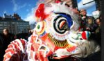 Lion dancers perform as people celebrate the Chinese Lunar New Year Wednesday in New York City.