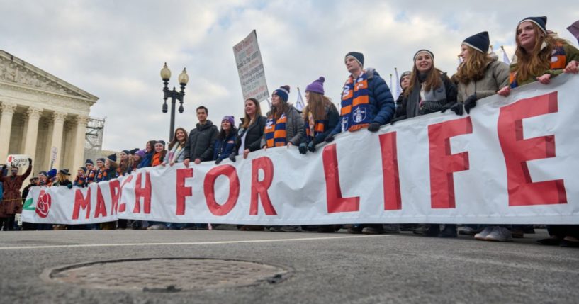 Pro-life supporters participate in the 2025 March for Life in Washington, D.C., on Friday.