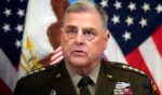 Then-Chairman of the Joint Chiefs of Staff Gen. Mark Milley addresses the media during a meeting of NATO defense ministers, at NATO headquarters in Brussels, Belgium, on June 15, 2023.