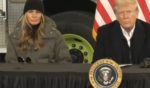 First lady Melania Trump, left, listens as President Donald Trump, right, discusses ending the government payment for security for Anthony Fauci for Friday.