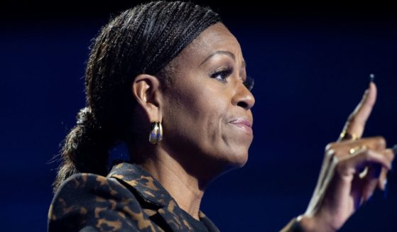 Former first lady Michelle Obama speaks during a campaign rally for Vice President Kamala Harris in Kalamazoo, Michigan, on Oct. 26.