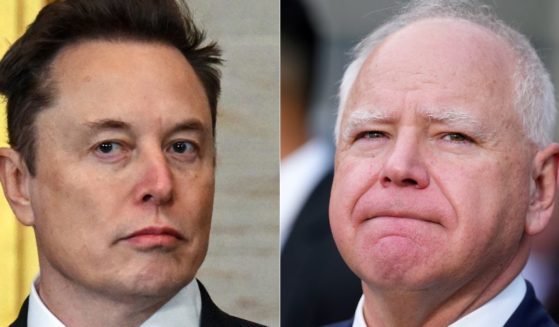 Minnesota Gov. Tim Walz, right, continued the rhetoric surrounding Elon Musk's, left, gesture on Inauguration Day on Tuesday, and Musk responded to a suggestion that he take legal action against Walz's defamation with "good idea."